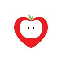 Liebe Apfel Logo. Obst Zeichen und Symbol. Natur Element Vektor Illustration.