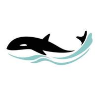 Orca-Silhouette-Design. Raubfisch-Logo-Vektor. Abbildung von Wassertieren. vektor