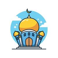 islamisch Moschee Karikatur Vektor Illustration