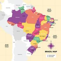 Brasilien Karte mit Umgebung Rand vektor