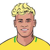 brasiliansk fotbollsspelare Brasilien neymar jr vektor porträtt illustration