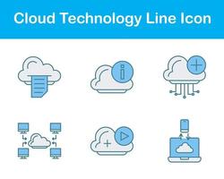 Wolke Technologie Vektor Symbol einstellen