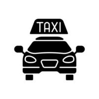 Taxis schwarzes Glyphensymbol vektor