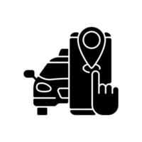 schwarzes Glyphen-Symbol des Taxitrackers vektor