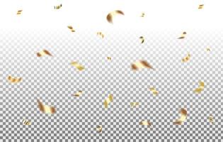 fallande gyllene glittrande konfetti. festlig jul banner. inbjudningsram. realistisk illustration isolerad på transparent bakgrund. vektor. vektor