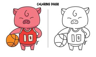 basketspelare gris målarbok vektor