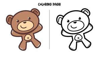 lycklig brunbjörn målarbok vektor