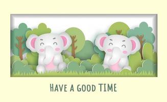 Geburtstagskarte mit einem niedlichen Elefanten vektor