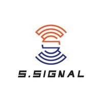 s brev för signal wiFi förbindelse logotyp design begrepp på vit bakgrund vektor