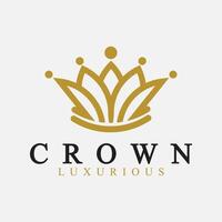 krona logotyp vektor mall, linjär krona ikoner. kunglig, lyx symbol. kung, drottning abstrakt geometrisk logotyp.