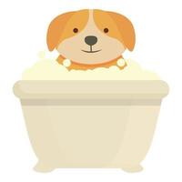 Hund Badewanne Symbol Karikatur Vektor. Spa Tier vektor