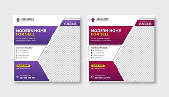 kreativ minimalistisch echt Nachlass modern Zuhause Verkauf Sozial Medien Post Design Vorlage. elegant Haus Verkauf Werbung Platz Netz Banner Vektor Vorlage.