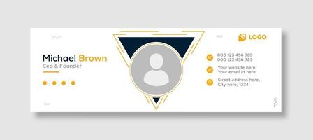korporativ Geschäft Fachmann modern Email Unterschrift Vorlage oder Email Fusszeile und persönlich Sozial Medien Startseite Vorlage Design kreativ Layout vektor
