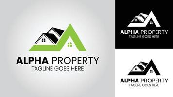 alfa fast egendom vektor logotyp design mall