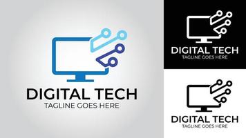 digital tech företag vektor logotyp mall