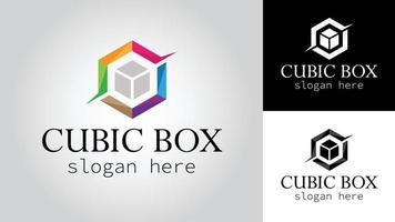 kubisch Box Geschäft Vektor Logo Design