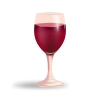 elegant Wein Glas gefüllt mit rot Wein auf ein sauber Weiß Hintergrund. das Design ist perfekt zum verwenden im Projekte verbunden zu Wein, Getränk, Feier, und Luxus. vektor