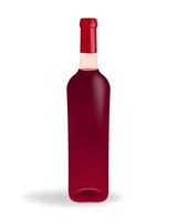 Glas Flasche gefüllt mit rot Wein auf ein sauber Weiß Hintergrund. perfekt zum Wein Listen, Menüs, oder irgendein Projekt verbunden zu Wein, Getränk, Feier, und Luxus. vektor