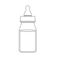 bebis mjölk flaska översikt ikon illustration på isolerat vit bakgrund vektor
