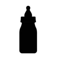 bebis mjölk flaska silhuett. svart och vit ikon design element på isolerat vit bakgrund vektor