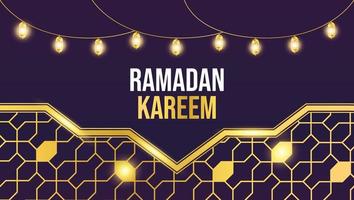 ramadan kareem baner. ramadan islamic Semester grafisk mall med guld lykta prydnad och ljus vektor