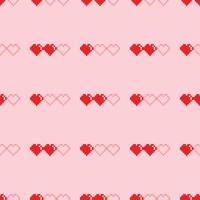sömlös pixel hjärta mönster swatch vektor