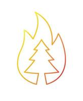 Vektor Gliederung Wald Feuer Symbol