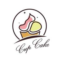 Cupcake Logo Design Vektor Illustration Vorlage. Cupcake Bäckerei icon.cake Laden, Konditor Geschäft ,Vektor