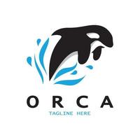 einfach Orca Wal Tier Illustration Logo kreativ Design, Mörder Wal, unter Wasser Tier. Logo zum Geschäft, Identität und branding,abzeichen,erhaltung,ökologie Konzept, Meer Tier Schutz, Vektor