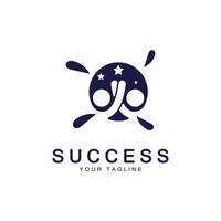 abstrakt Menschen Erfolg Logo Design.Spaß Leute, gesund Menschen, Sport, Gemeinschaft Menschen Symbol Vektor Illustration