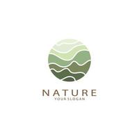 Natur Vektor Logo. mit Bäume, Flüsse, Meere, Berge, Geschäft Embleme, Reise Abzeichen, ,ökologisch Gesundheit,