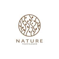 Natur Vektor Logo. mit Bäume, Flüsse, Meere, Berge, Geschäft Embleme, Reise Abzeichen, ,ökologisch Gesundheit,