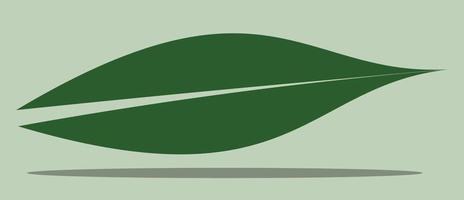 platt lång grön löv vektor illustration
