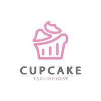 muffin logotyp design vektor illustration mall. muffin bageri icon.cake butik, kakare affär ,vektor