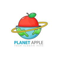 planet apple logo design vektor