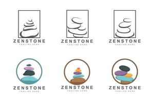 balans sten logotyp design, vektor terapi sten, massage sten, varm sten och zenstone, produkt varumärke illustration