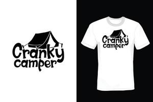 Camping-T-Shirt-Design, Vintage, Typografie vektor