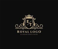 första et brev lyxig varumärke logotyp mall, för restaurang, kungligheter, boutique, Kafé, hotell, heraldisk, Smycken, mode och Övrig vektor illustration.