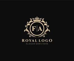 första fa brev lyxig varumärke logotyp mall, för restaurang, kungligheter, boutique, Kafé, hotell, heraldisk, Smycken, mode och Övrig vektor illustration.