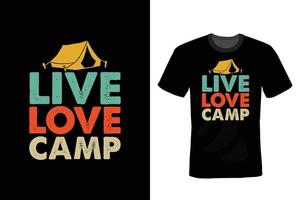 camping t-shirt design, vintage, typografi vektor