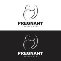 gravid logotyp, mamma och bebis hälsa vård design, gravid och bebis medicin varumärke ikon vektor