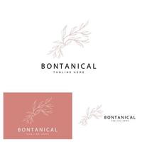 botanisch Logo, Natur Pflanze Design, Blume Pflanze Symbol Vektor mit Linie Modell-