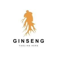 Ginseng Logo, Kräuter- Pflanze Vektor, natürlich Kräuter- Medizin, Ginseng Kräuter- trinken Symbol vektor