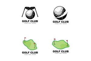 golf boll logotyp, vektor pinne golf. utomhus- sporter spel, disciplin design, ikon mall