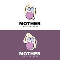 gravid logotyp, mamma och bebis hälsa vård design, gravid och bebis medicin varumärke ikon vektor