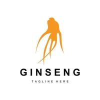 Ginseng Logo, Kräuter- Pflanze Vektor, natürlich Kräuter- Medizin, Ginseng Kräuter- trinken Symbol vektor