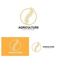 Reis Logo, Landwirtschaft Design, Vektor Weizen Reis Symbol Vorlage Illustration