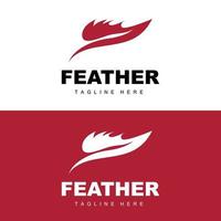 Feder Logo, abstrakt einfach Feder Design, Flügel Feder Vektor, Bleistift Schreibwaren, einfach Symbol vektor