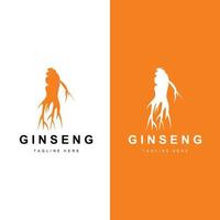 Ginseng Logo, Kräuter- Pflanze Vektor, natürlich Kräuter- Medizin, Ginseng Kräuter- trinken Symbol vektor