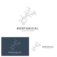 botanisch Logo, Natur Pflanze Design, Blume Pflanze Symbol Vektor mit Linie Modell-